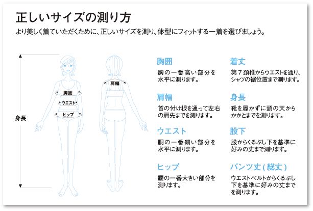 正しいサイズの測り方