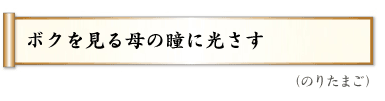 ボクを見る母の瞳に光さす（のりたまご）