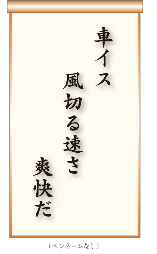車イス風切る速さ爽快だ ペンネームなし